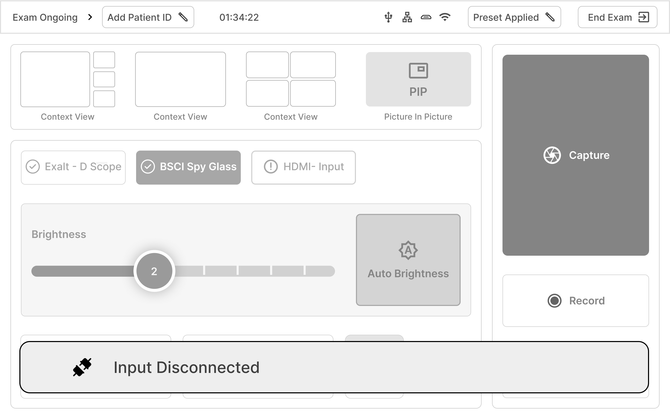 Exam-mode-input-disconnected